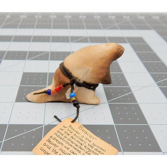 Fetish Rustic Beaver Offering Signed OC 3 inch Southwest Decor - Picture 7 of 10